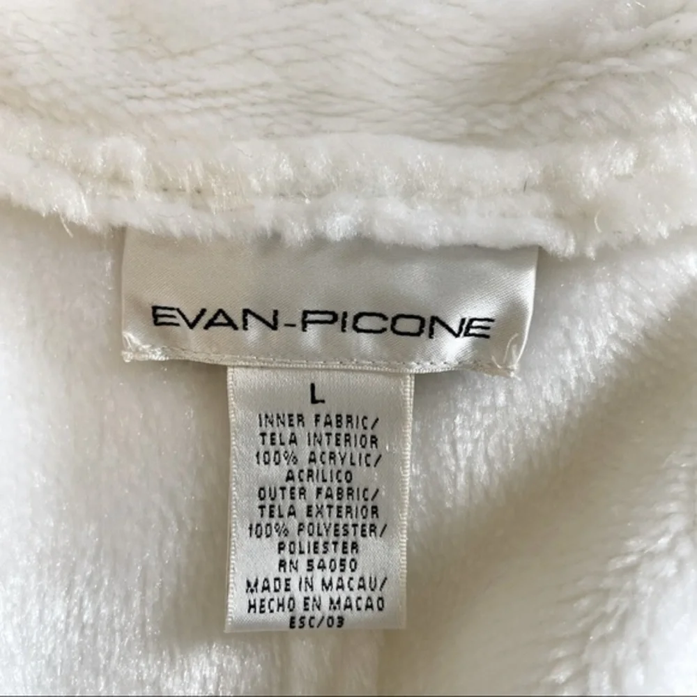 Evan Picone Zip Up Fleece Ivory Vest - Picture 8 of 10